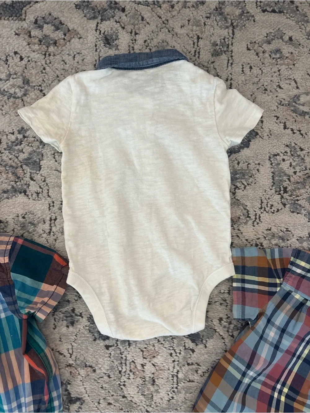 Baby GAP Plaid Collared Onesies in Green & Blue Tones